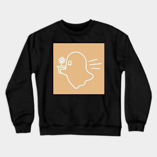 Lovely Ghostie on their way to bring you a flower! Crewneck Sweatshirt